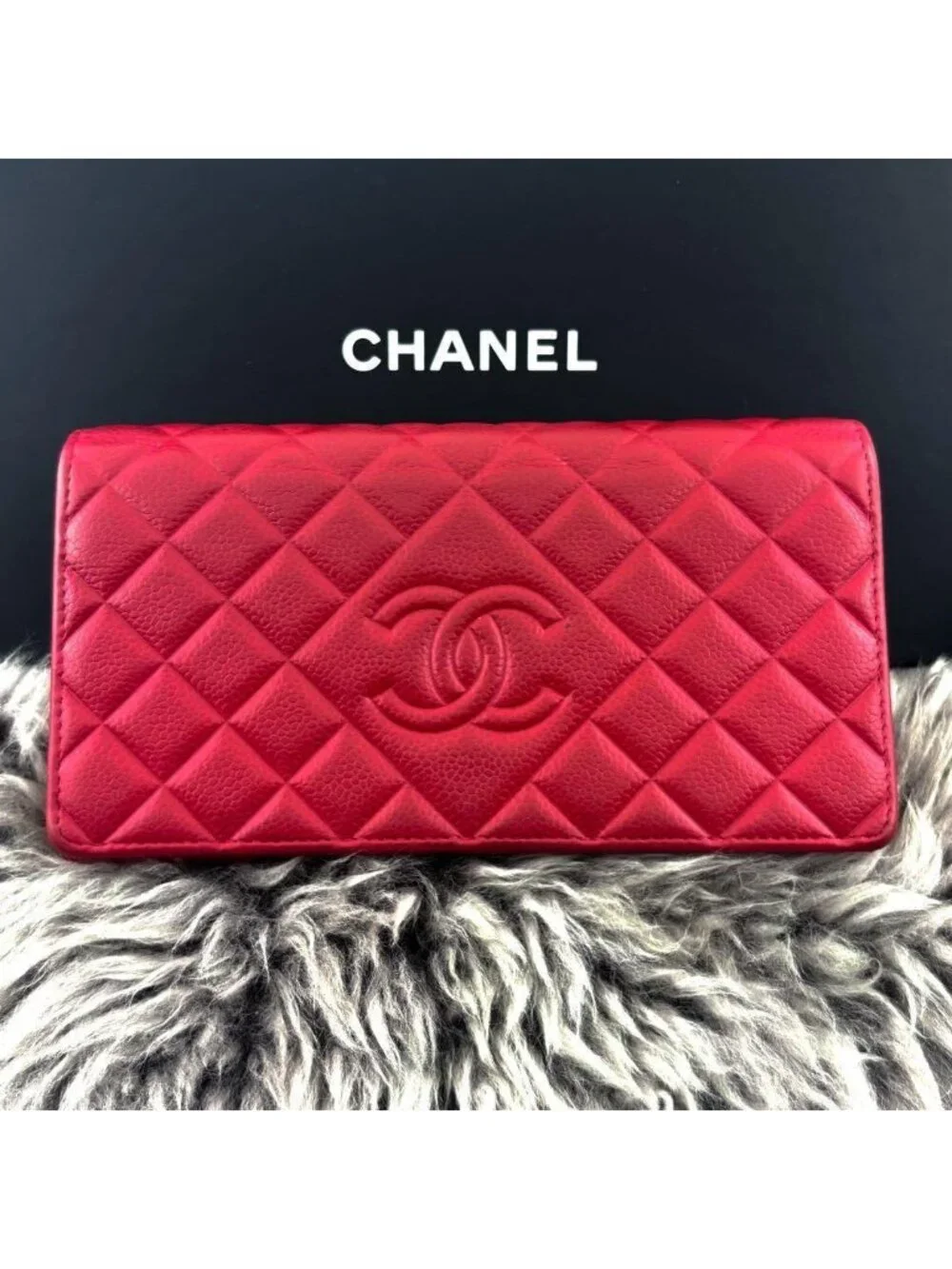 Chanel Wallet Quilted Diamond Coco Flap Caviar
